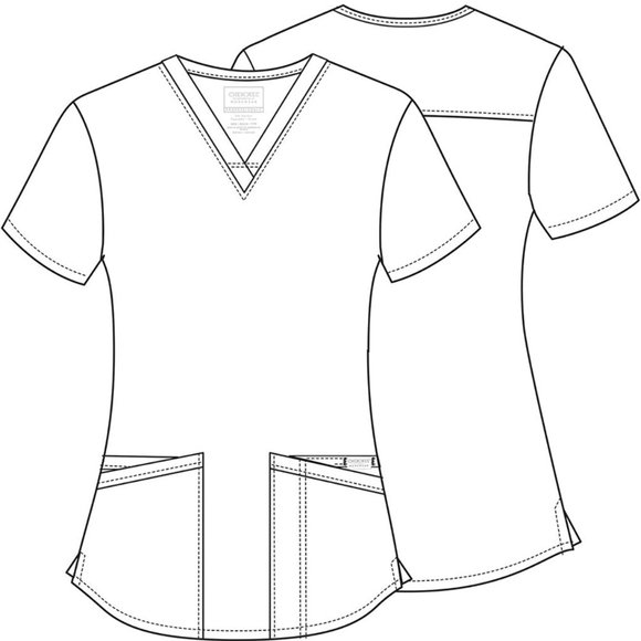 Cherokee Workwear Professionals Scrubs Top - Picture 4 of 7